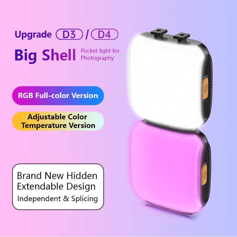 D4 Mini Size RGB LED Clip-On Fill Light Video Conference Lamp for Cell Phone Live Streaming D4 Mini Size RGB LED Clip-On Fill Light Video Conference Lamp for Cell Phone Live Streaming